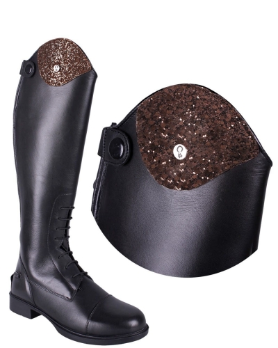 Wymienny element ozdobny do oficerek QHP Romy Sparkle w kolorze brązowym