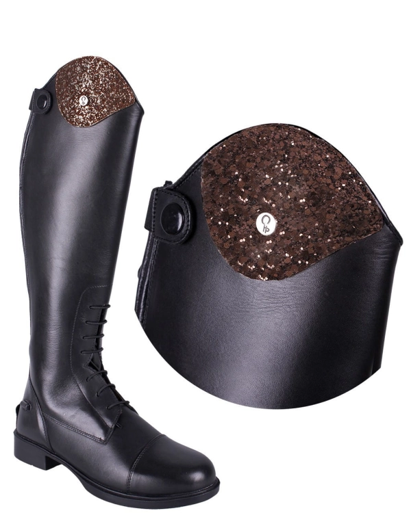 Wymienny element ozdobny do oficerek QHP Romy Sparkle w kolorze brązowym
