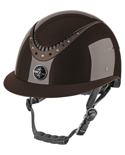 Kask jeździecki z szerokim daszkiem Fair Play Apoleus W-V Shiny w kolorze brązowym