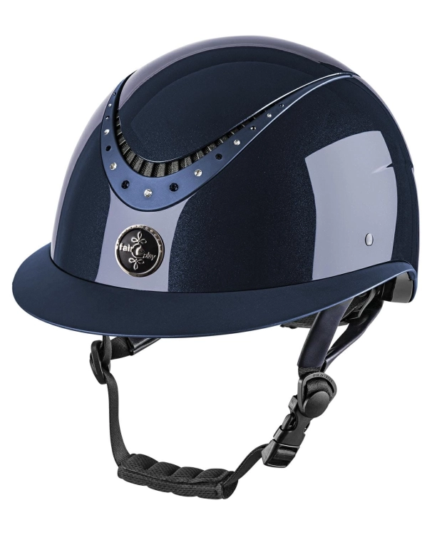 Kask jeździecki z szerokim daszkiem Fair Play Apoleus W-V Shiny w kolorze granatowym