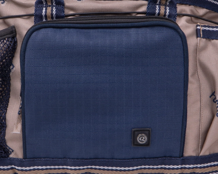 Torba na szczotkiz keiszenią zewnętrzną QHP Collection w kolorze beżowym