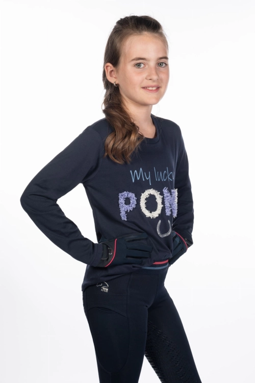 Koszulka dziecięca z długim rękawem HKM Junior Aymee w kolorze granatowym