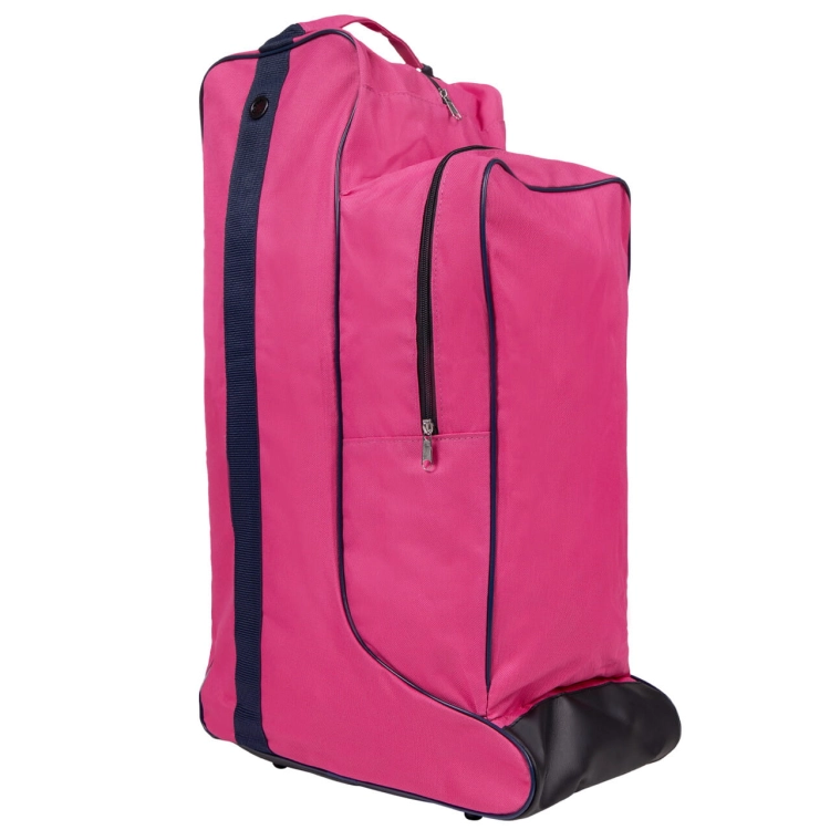 Torba na oficerki i kask QHP Combi w kolorze fuchsia