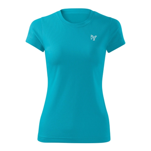 T-shirt jeździecki damski York Nova w kolorze turkusowym
