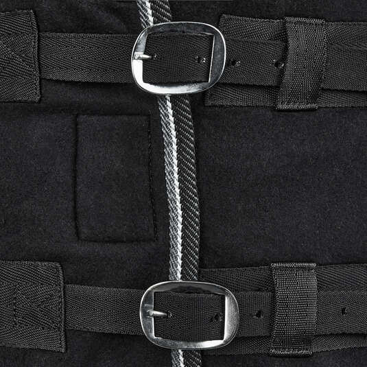 Derka polarowa Horze Kiel w kolorze Black klamry z przodu
