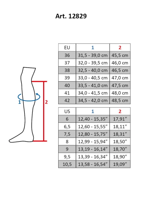 Oficerki jeździeckie HKM Lace - tabela rozmiarów