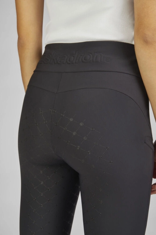 Leginsy jeździeckie z pełnym lejem silikonowym Eskadron Heritage PRO w kolorze black