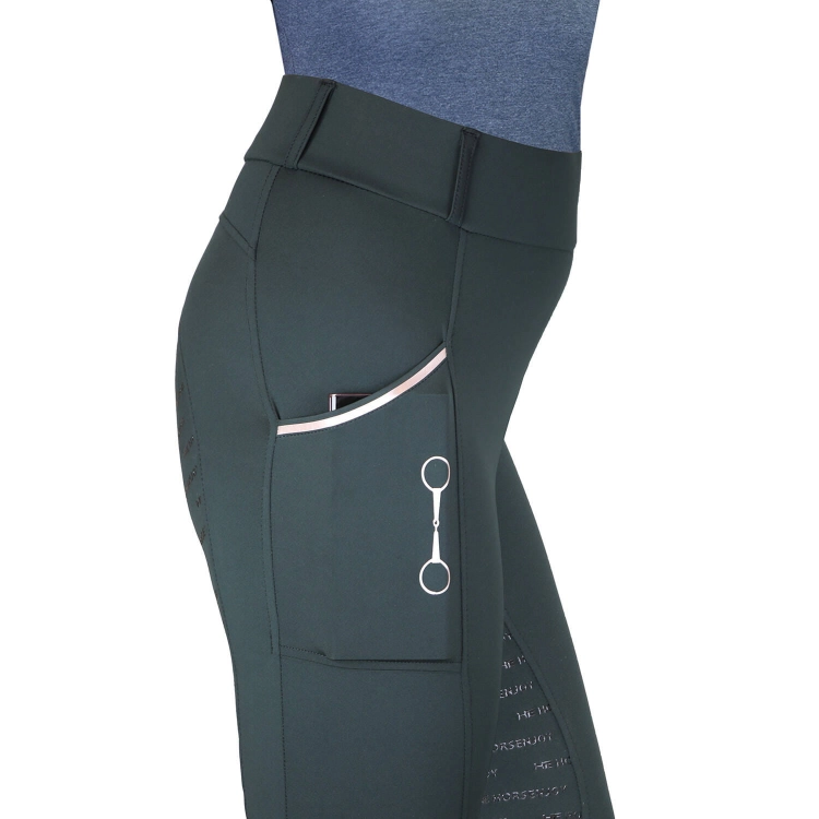 Legginsy do jazdy konnej damskie Horsenjoy Bit w kolorze czarnym