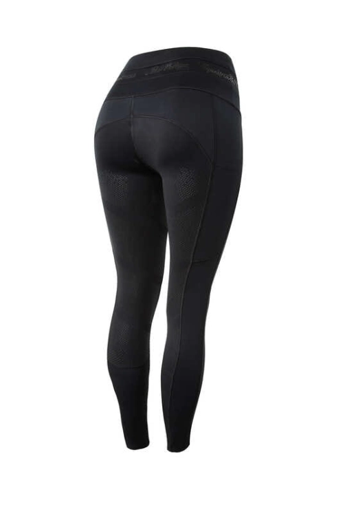 Legginsy do jazdy konnej B Vertigo Caitlin w kolorze ciemnoszarym widoczne z tyłu