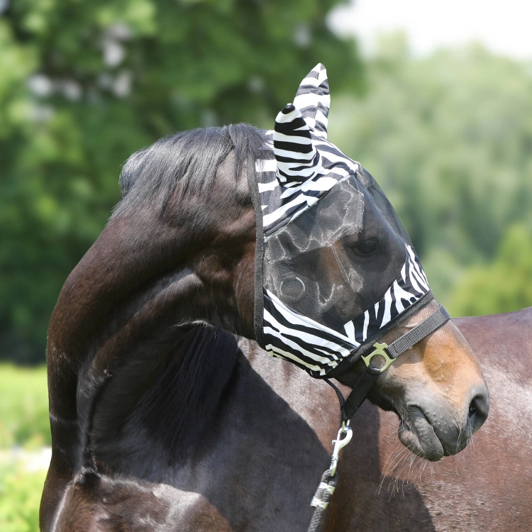 Maska na owady dla konia York Zebra