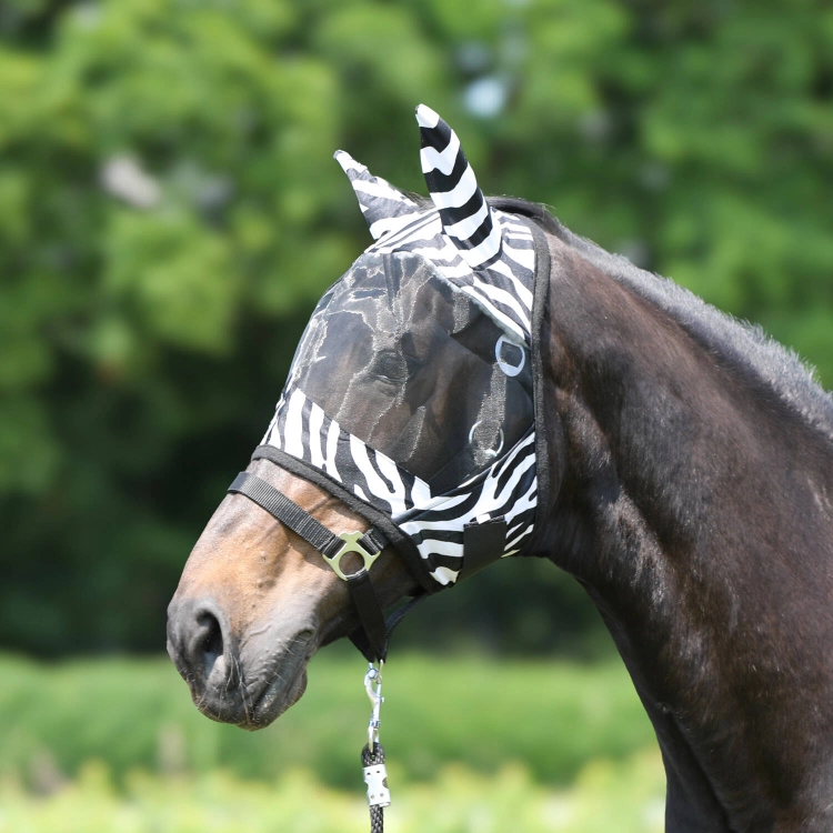 Maska dla konia przeciw owadom York Zebra