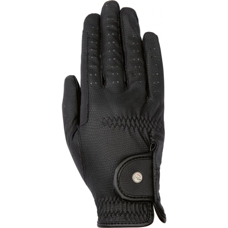 Rękawiczki jeździeckie letnie w kolorze czarnym HKM Style Grip