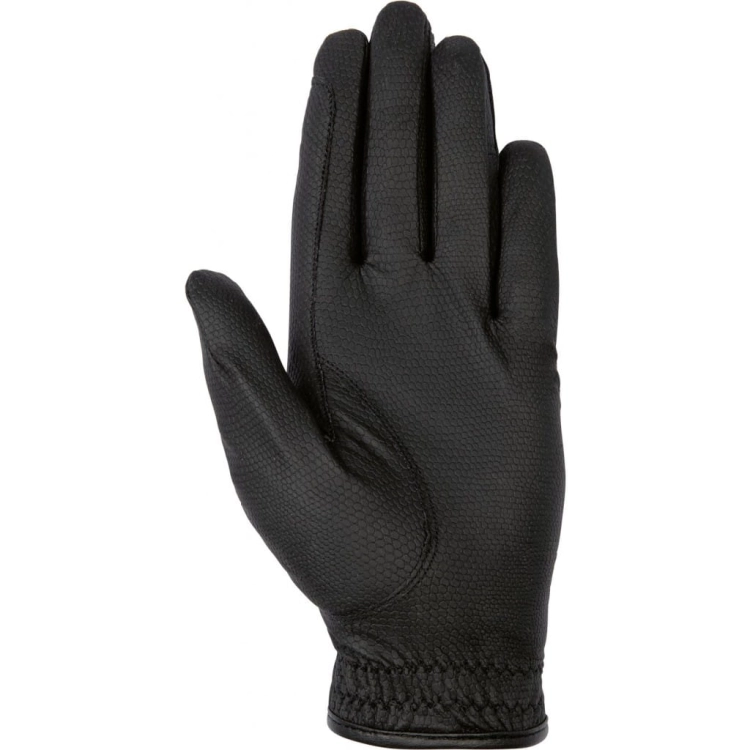 Rękawiczki jeździeckie letnie w kolorze czarnym HKM Style Grip