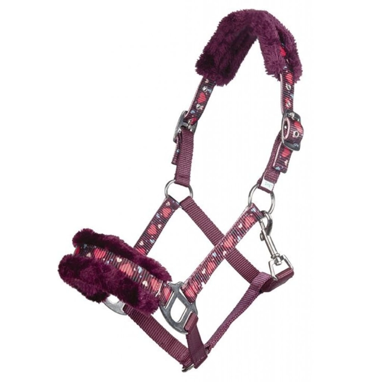 Kantar z futerkiem HKM Heart w kolorze wine red