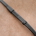 Wodze gumowe ze stoperami w kolorze czarnym Horze Soft Grip