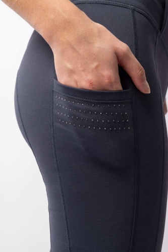 Legginsy jeździeckie zimowe z kryształkami Horze Serena w kolorze granatowym