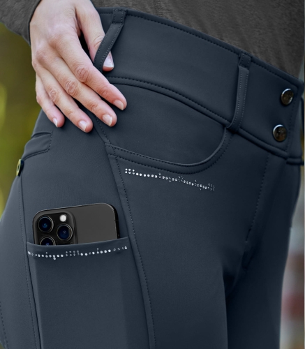 Granatowe bryczesy z kieszenią na telefon ELT Mathilda Glam