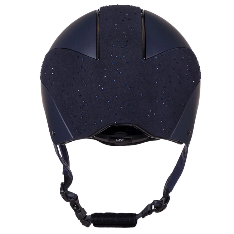 Kask jeździecki QHP Ohio w kolorze black widoczny z tyłu