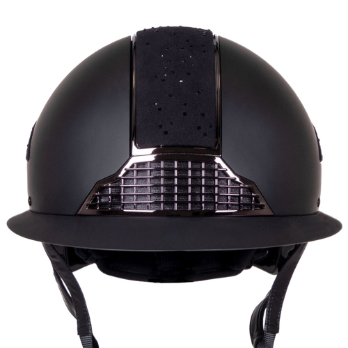 Kask jeździecki QHP Ohio Polo black widoczny z przodu