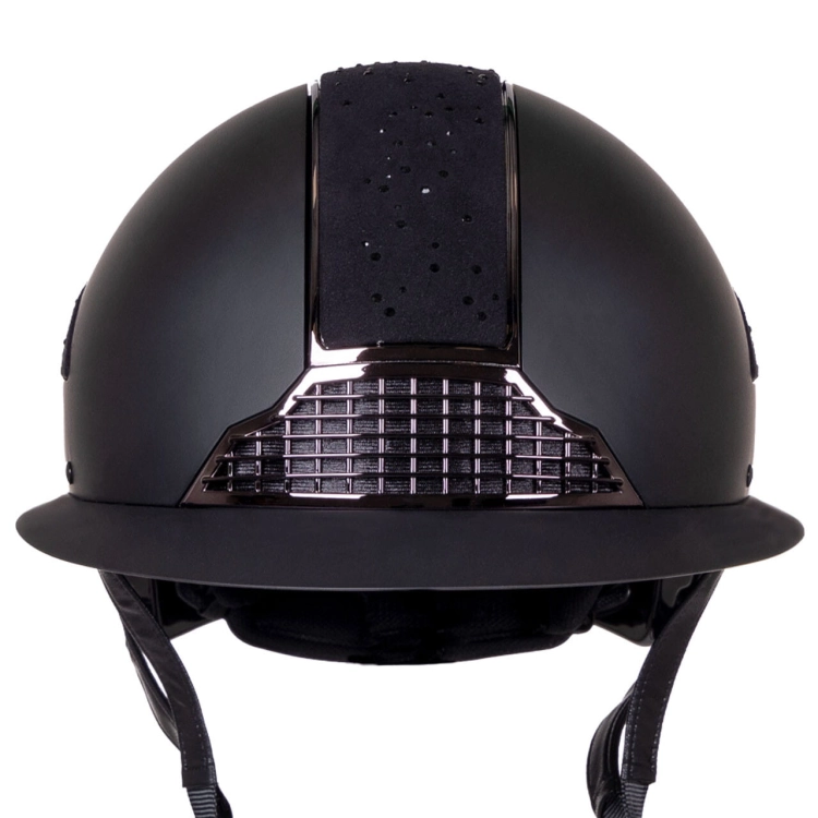 Kask jeździecki QHP Ohio Polo black widoczny z przodu