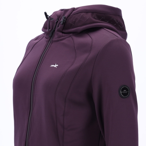 Bluza jeździecka damska Schockemohle Sonia w kolorze deep mauve  - zbliżenie górnej części bluzy