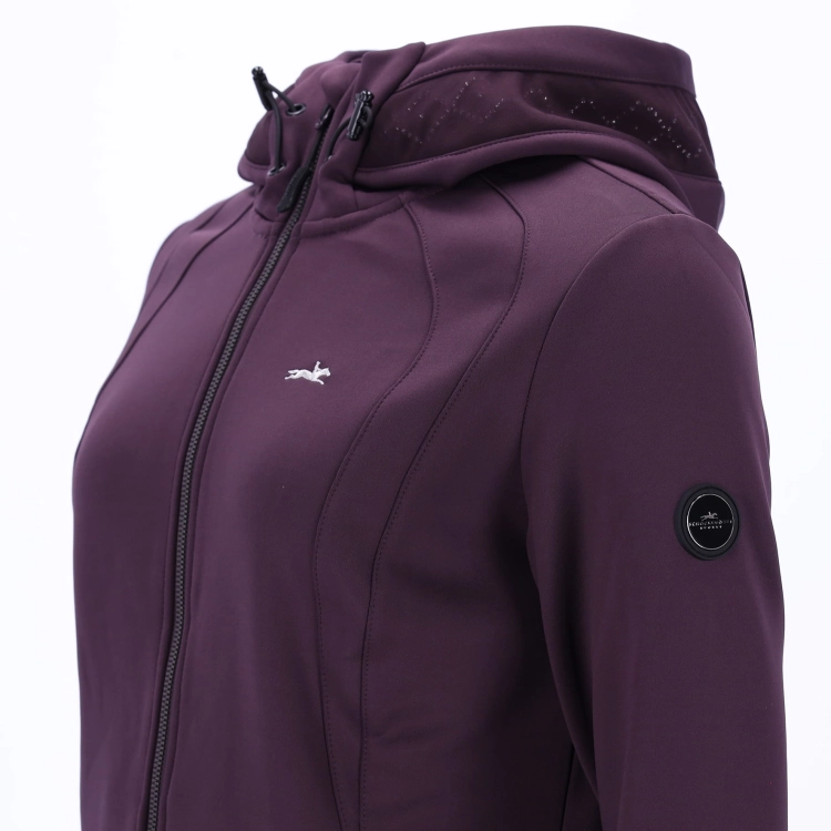 Bluza jeździecka damska Schockemohle Sonia w kolorze deep mauve  - zbliżenie górnej części bluzy