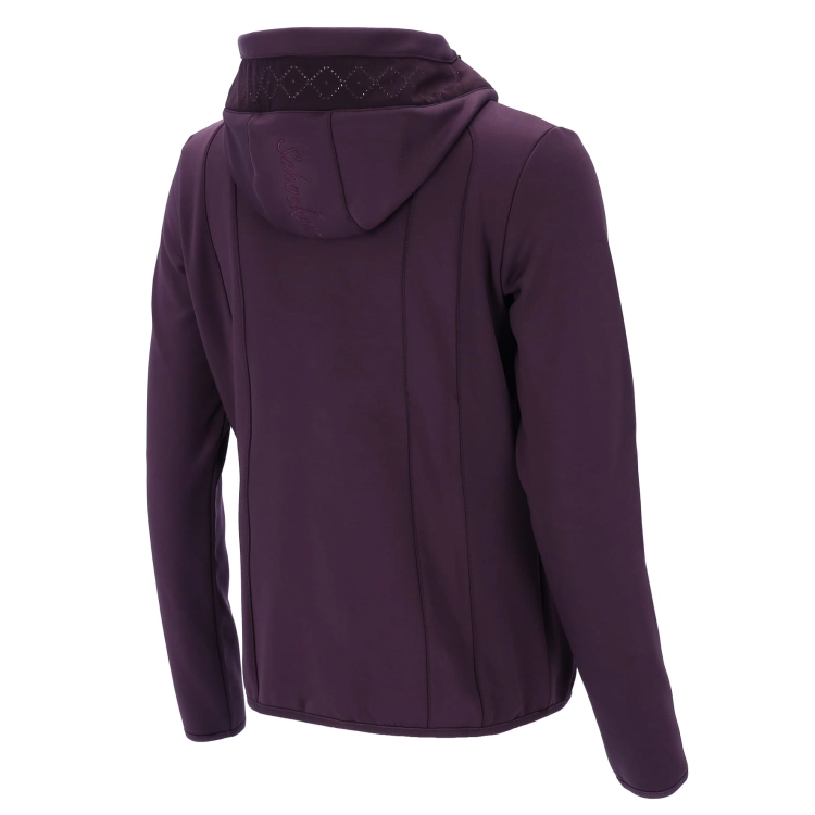 Bluza jeździecka damska Schockemohle Sonia w kolorze deep mauve  widoczna z tyłu