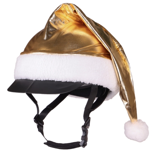 Czapka na kask jeździecki QHP Christmas w kolorze złotym