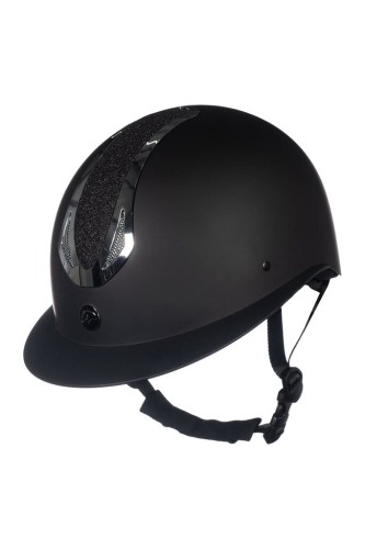 Kask jeździecki HKM Illusion w kolorze czarnym z elementami srebrnymi