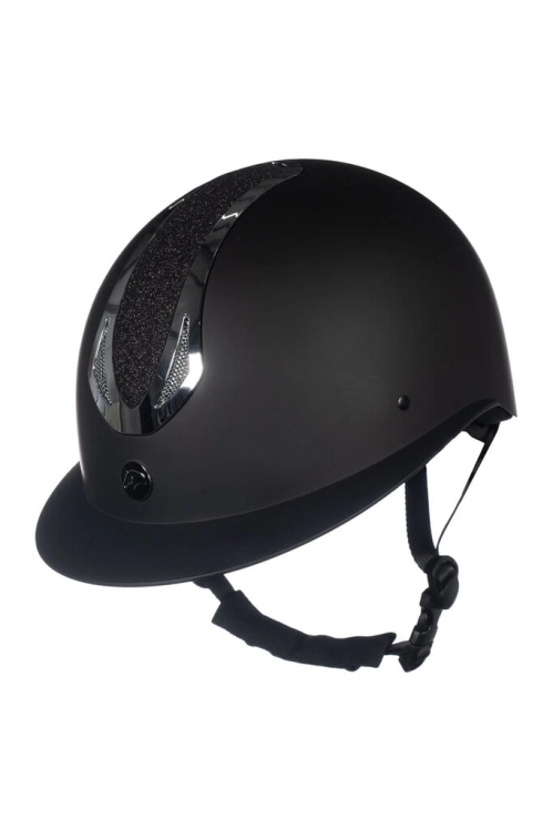 Kask jeździecki HKM Illusion w kolorze czarnym z elementami srebrnymi