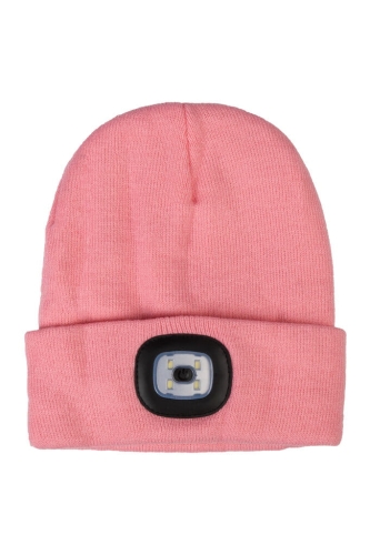 Czapka zimowa z latarką HKM Honey w kolorze coral