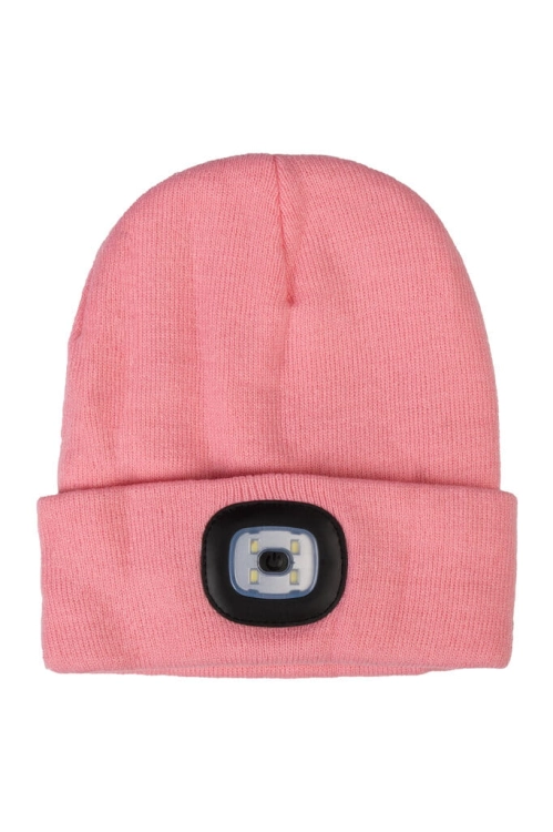 Czapka zimowa z latarką HKM Honey w kolorze coral