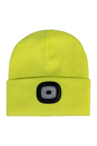 Czapka zimowa z latarką HKM Honey w kolorze neon yellow