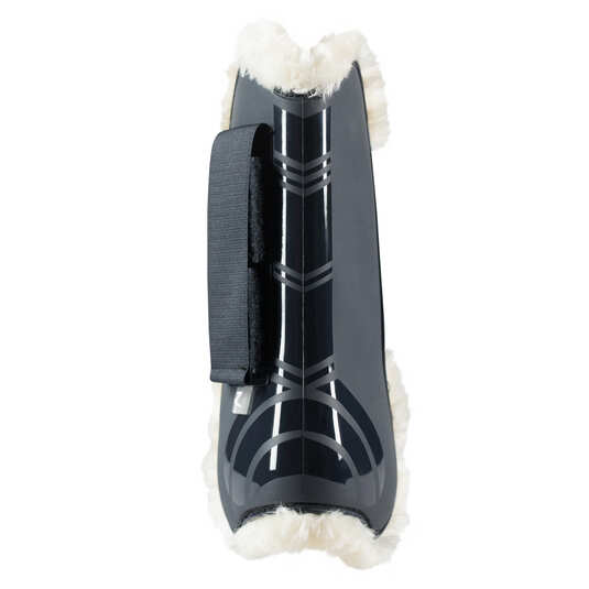 Ochraniacze na przednie nogi z futerkiem Horze Caliber w kolorze dark navy