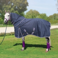 HORSENJOY derka z kapturem 300g ARISTO granatowa