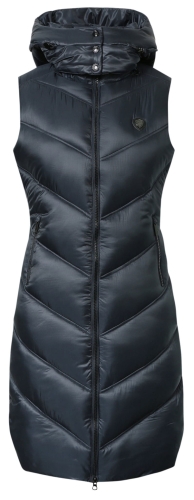 Kamizelka jeździecka długa Covalliero w kolorze dark navy widoczna z przodu