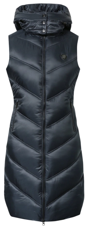 Kamizelka jeździecka długa Covalliero w kolorze dark navy widoczna z przodu