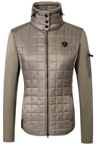 Kurtka jeździecka combi Covalliero w kolorze taupe widoczna z przodu