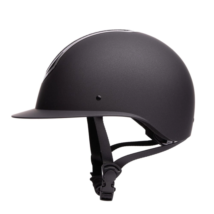 Kask jeździecki Harry's Horse PRO F1 Mat Sparkle w kolorze czarnym widoczny z boku