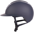 Kask jeździecki Harry's Horse Mont Sparkle w kolorze granatowym/srebrnym widoczny z boku