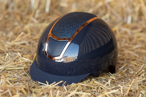 Kask jeździecki Harry's Horse Matternhorn w kolorze navy/rosegold