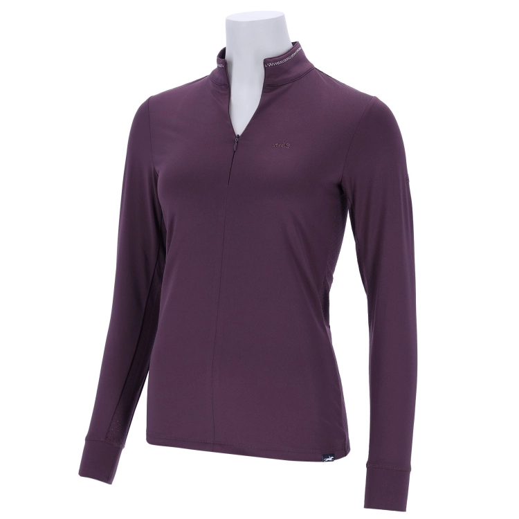 Koszulka jeździecka termiczna Schockemohle Peppa w kolorze deep mauve widoczna z przodu