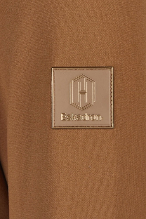 Koszulka treningowa damska Eskadron Half-Zip w kolorze almond z logo na ramieniu