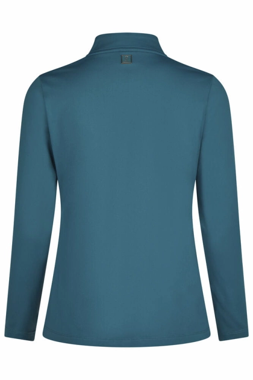 Koszulka jeździecka z kryształkami Eskadron Half-Zip w kolorze vintage green widoczna z tyłu