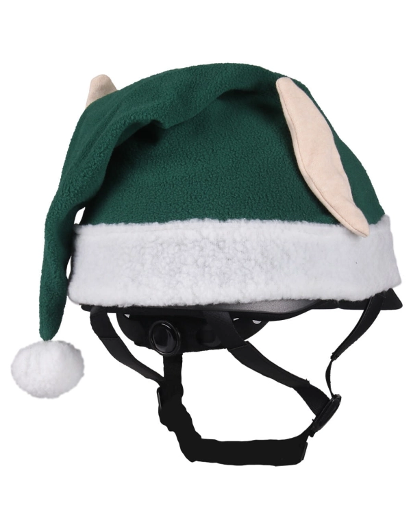 Czapka na kask QHP Christmas Elf widoczna z tyłu