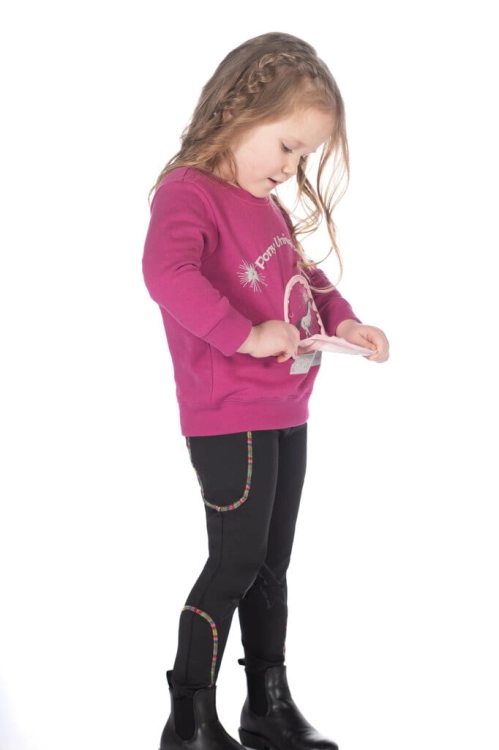 Bluza jeździecka z ukrytym nadrukiem dla dziecka w kolorze magenta HKM Polly