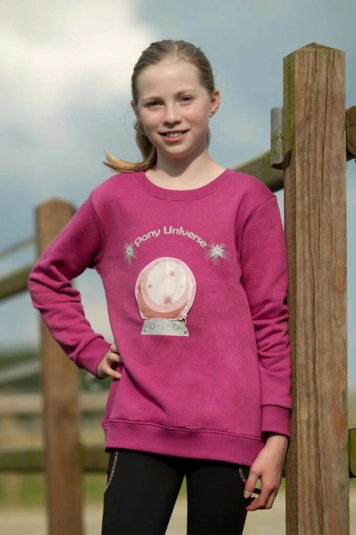 Bluza do jazdy konnej dziewczęca w kolorze magenta HKM Polly