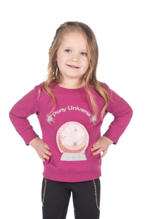 Bluza jeździecka dresowa dla dziewczynki w kolorze magenta HKM Polly