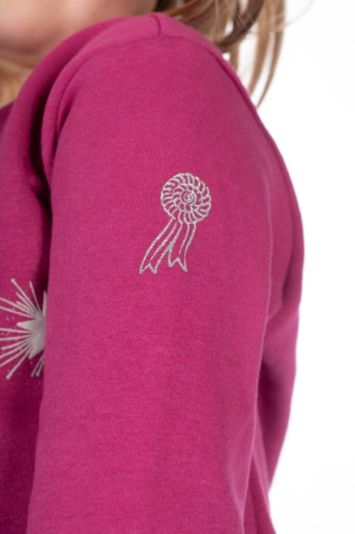 Bluza jeździecka z brokatową aplikacją dla dziewczynki w kolorze magenta HKM Polly