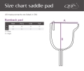 Pad do jazdy na oklep QHP Bareback - tabela rozmiarów